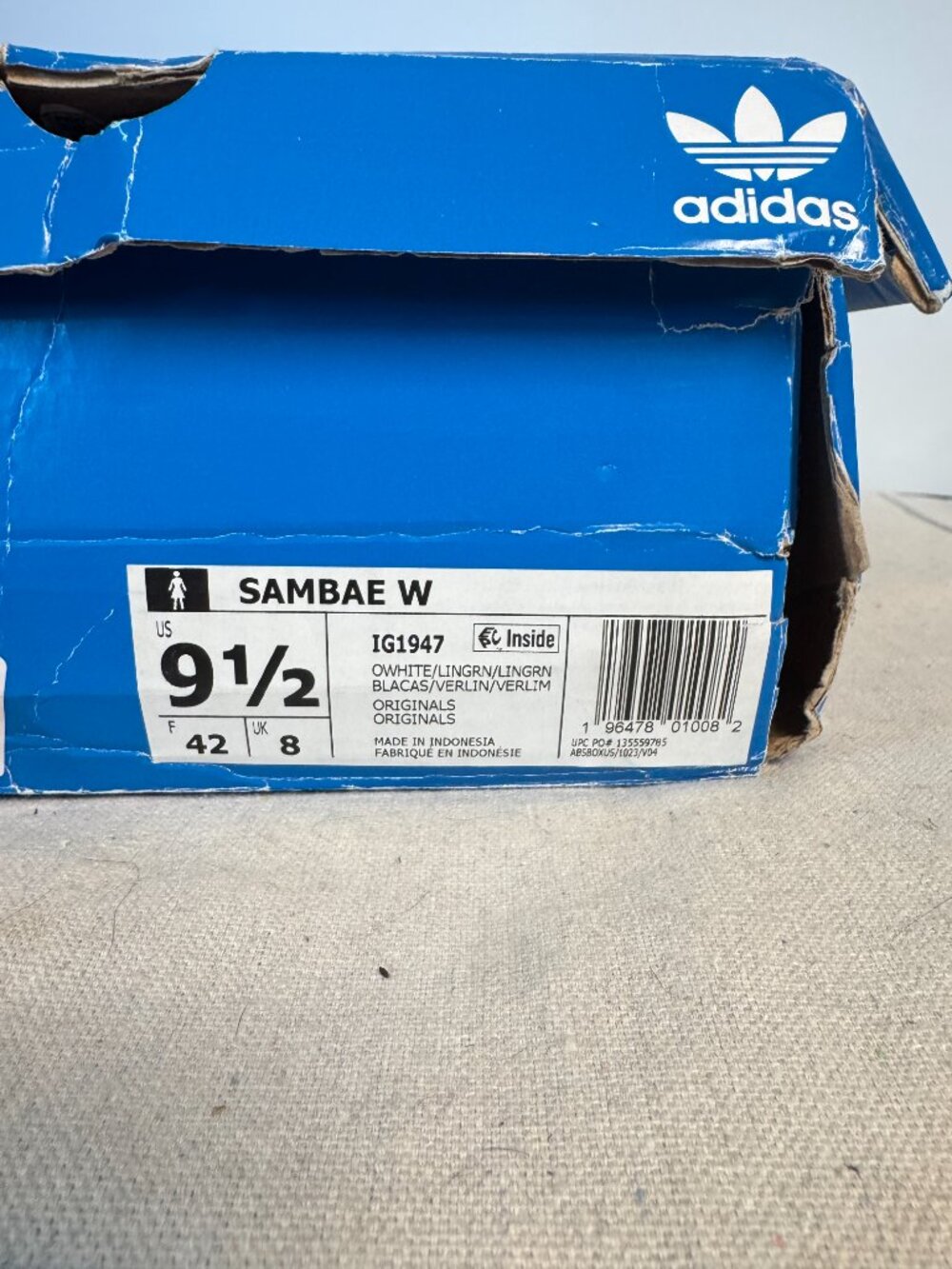 Adidas Women's 9.5 Sambae Off White  Lime Green Gum IG1947 Samba Shoes Sneakers - Picture 16 of 16